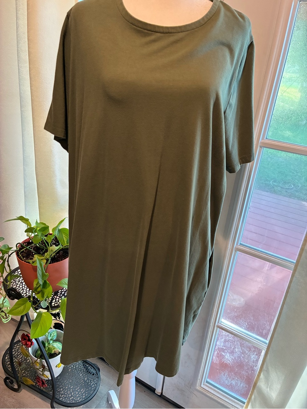 Terra & Sky Olive Short Sleeve Tunic Dress